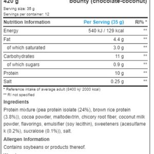 Bounty Dark Plant Protein Powder 420g – Bild 2