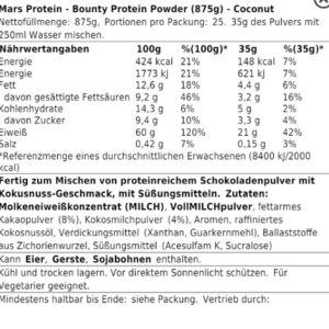 Bounty Protein Powder 875g – Bild 2