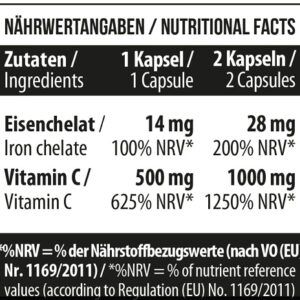 MST - Iron Chelate + Vitamin C 500mg 100 Caps – Bild 3