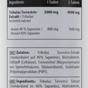 MST - Healthy Tribulus 2000 mg - 60 Tabletten – Bild 2