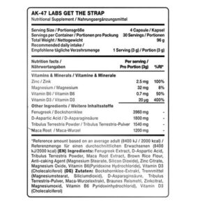 AK47 Labs TestBooster Get the Strap 120 Kapseln – Bild 2
