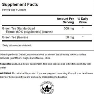 Swanson Green Tea Extract 500mg (60 Kaps) – Bild 2