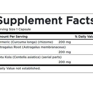 Swanson Tumeric / Astragalus / Gotu Kola - 60 Kapseln – Bild 2