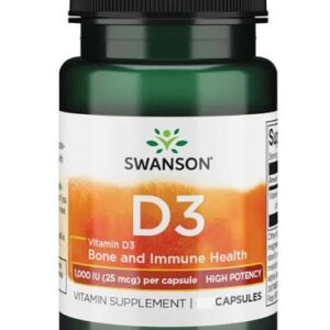 Swanson Vitamin D3 - 1000 IU - 30 Kapseln – Bild 1
