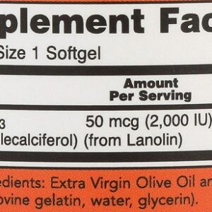 Now - Vitamin D3 2000IU - 240 Softgels – Bild 2