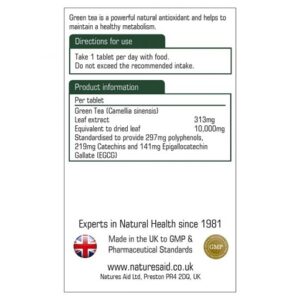 Natures Aid - Green Tea 10,000mg 60 Tabl. – Bild 2