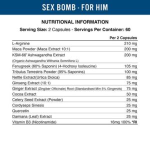 Applied Nutrition Sex Bomb for Him (für den Mann) - 120 caps – Bild 2