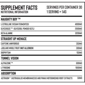 Naughty Boy NB Menace Pre-Workout 435g – Bild 2