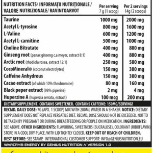 Genius Nutrition - Warcry Energy 300g – Bild 3