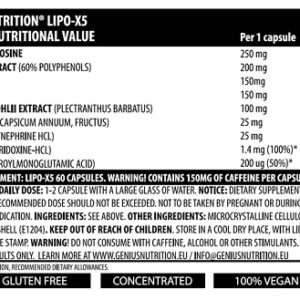 Genius Nutrition LIPO-X5 60 Kapseln – Bild 2
