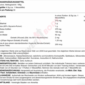 Nutrex Lipo 6 Black TRAINING Pre-Workout 201g (30 Serv) – Bild 2