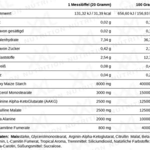 XXL Nutrition Pump'd 600g – Bild 2