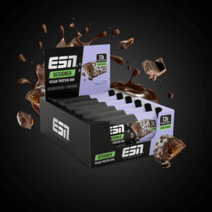 ESN Designer Vegan Protein Bar Box 12x55g - Fudge Brownie – Bild 1