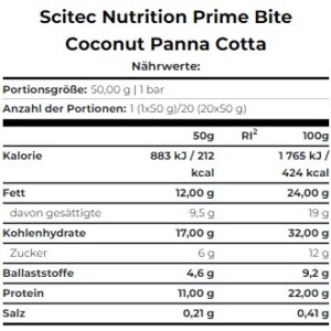 Scitec Prime Bite Protein Bar 20 x 50g – Bild 2