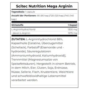 Scitec Mega Arginine 90 Kapsel – Bild 2