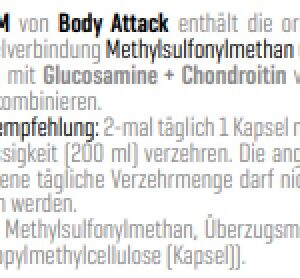 Body Attack MSM 100 Caps – Bild 2