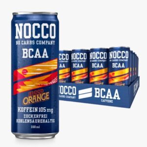 Nocco BCAA Drink 330 ml Blood Orange 24 Stück Deformiert – Bild 1