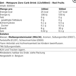 QNT METAPURE ZERO CARB DRINK - INAKTIV- (12x500ml) – Bild 2