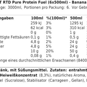 USN Trust RTD Pure Protein Fuel 6 x 500ml – Bild 2
