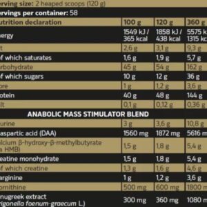 Kevin Levrone Anabolic Mass 3kg (48% Protein) Banana – Bild 2