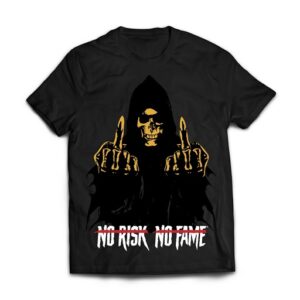 Skull Labs T-Shirt NO RISK-NO FAME Schwarz/ Gold – Bild 1