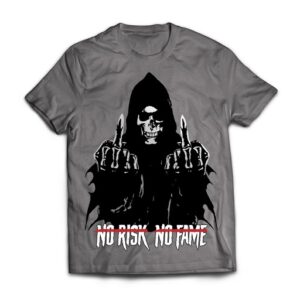 Skull Labs T-Shirt NO RISK-NO FAME Grau/ Silber – Bild 1