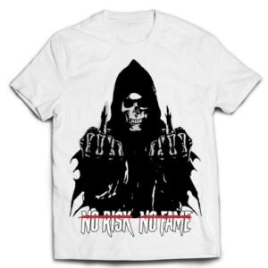 Skull Labs T-Shirt NO RISK-NO FAME Weiß/ Silber – Bild 1