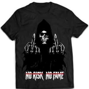 Skull Labs T-Shirt NO RISK-NO FAME Schwarz/ Silber – Bild 1