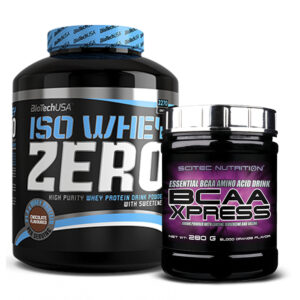 BioTech USA Iso Whey Zero 2268 Gramm + Scitec BCAA Xpress 280 Gramm – Bild 1